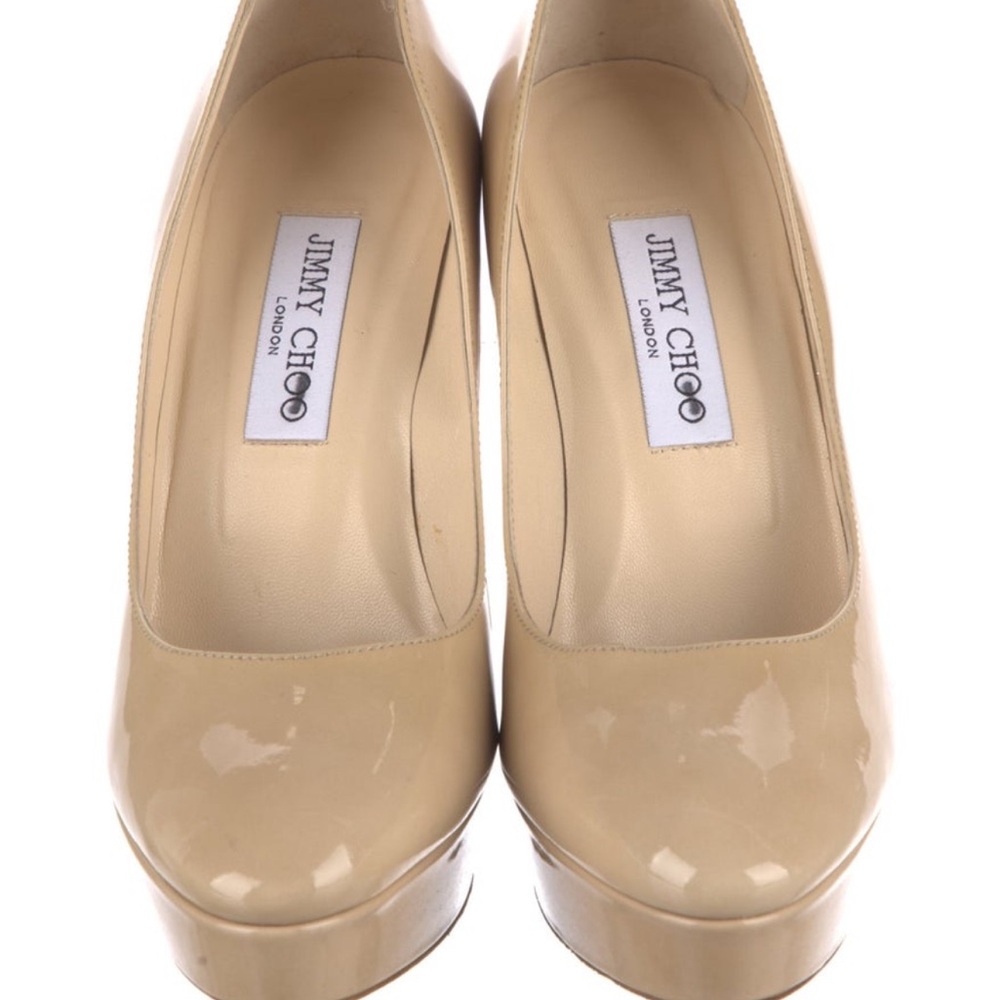 Jimmy Choo Nude Patent Leather Heels